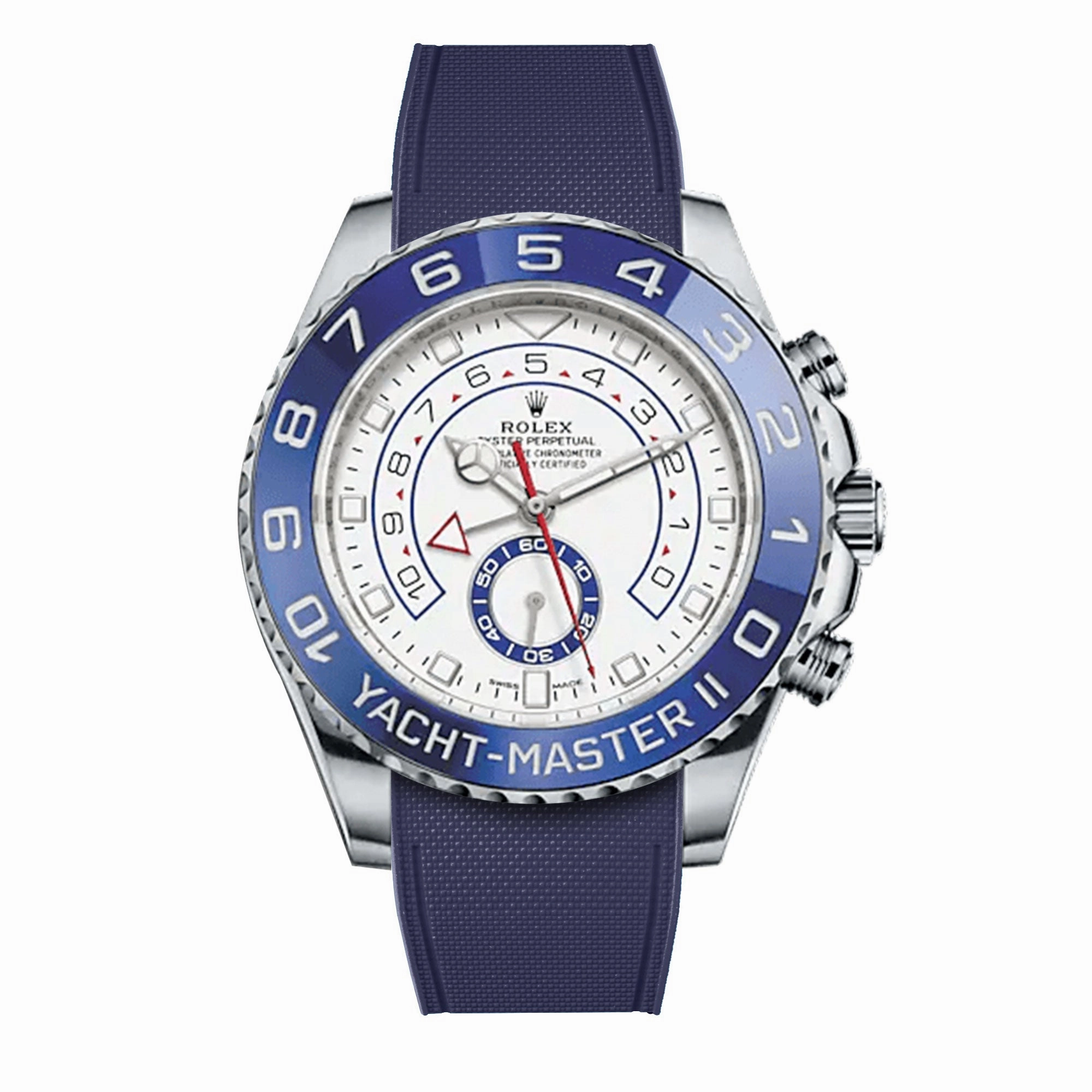 a??Rolex - R Strap Premium a?? Cordura pattern rubber watch band for Yachtmaster II 44mm & Oyster bracelet