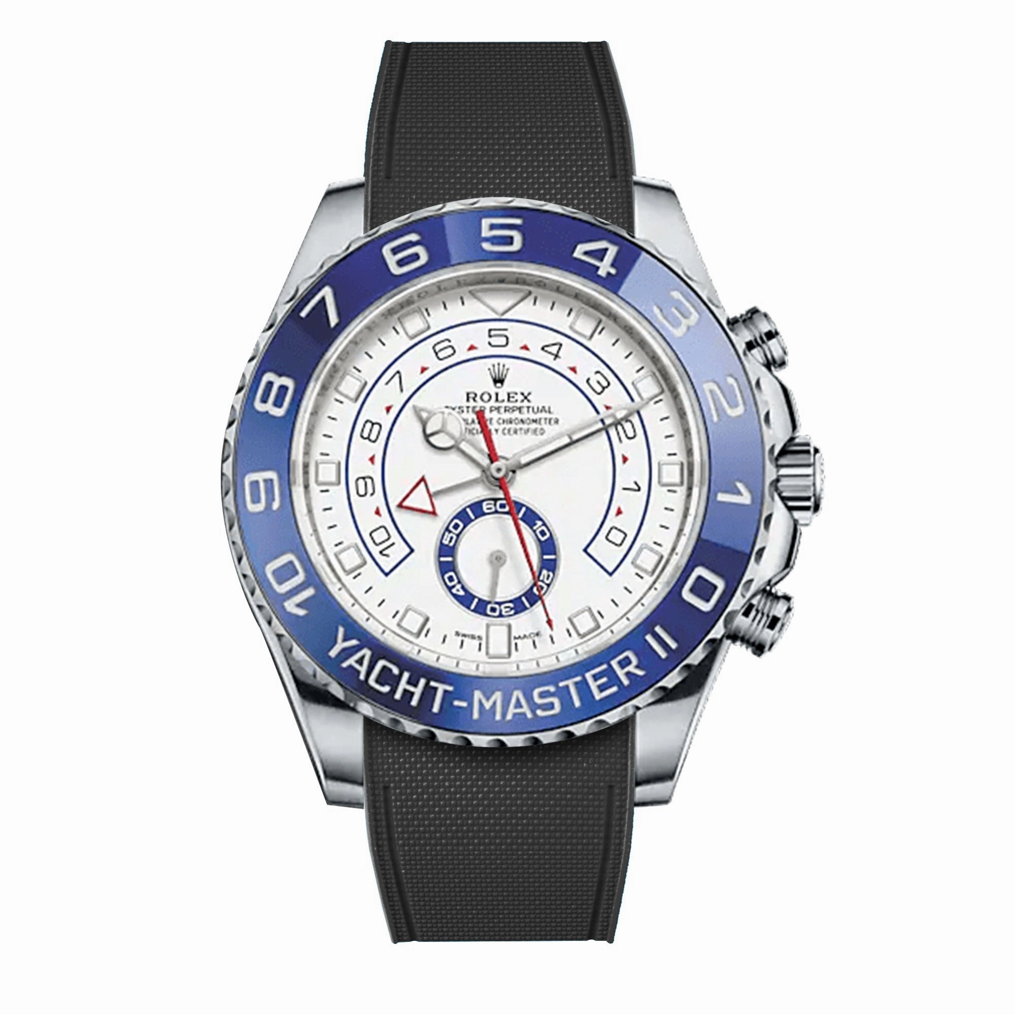 a??Rolex - R Strap Premium a?? Cordura pattern rubber watch band for Yachtmaster II 44mm & Oyster bracelet