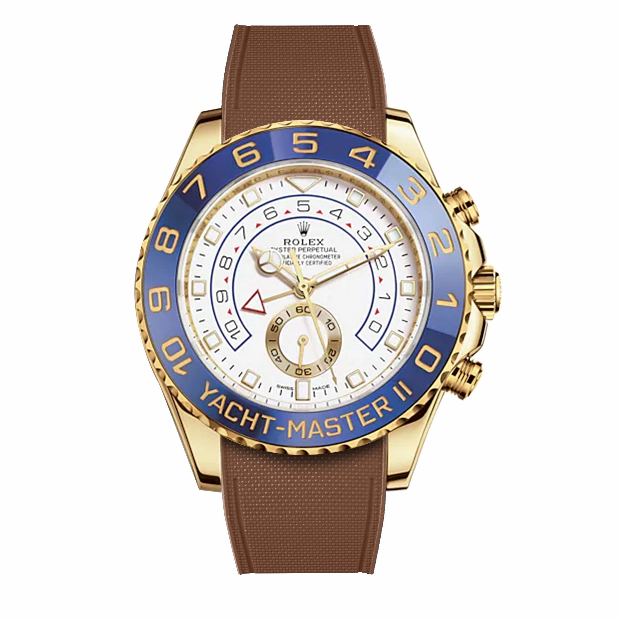 a??Rolex - R Strap Premium a?? Cordura pattern rubber watch band for Yachtmaster II 44mm & Oyster bracelet