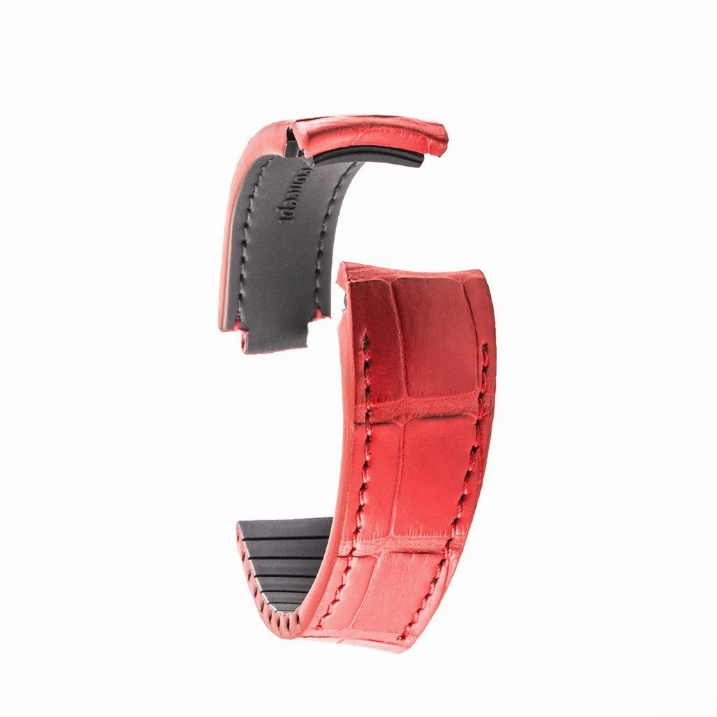 a??Rolex - R Strap premium leather watchstrap - Alligator / crocodile (black, grey, brown, blue, honey, red...)