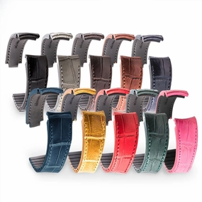 a??Rolex - R Strap premium leather watchstrap - Alligator / crocodile (black, grey, brown, blue, honey, red...) Luxury watch bands Limited edition watch bands
