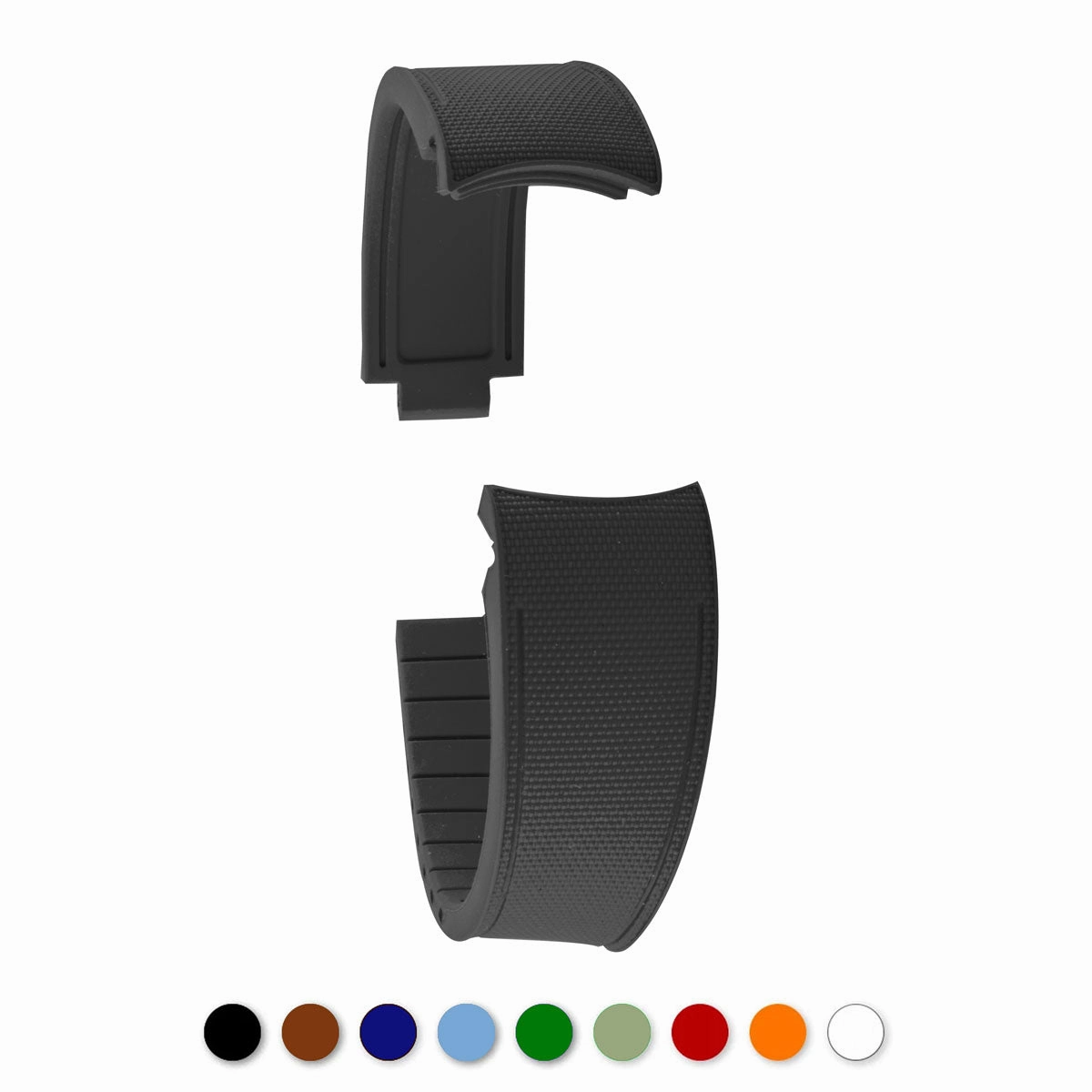 a??Rolex - R Strap Premium watch band- Cordura pattern - Rubber (black, grey, blue, green, red, white, orange, kaki, white)