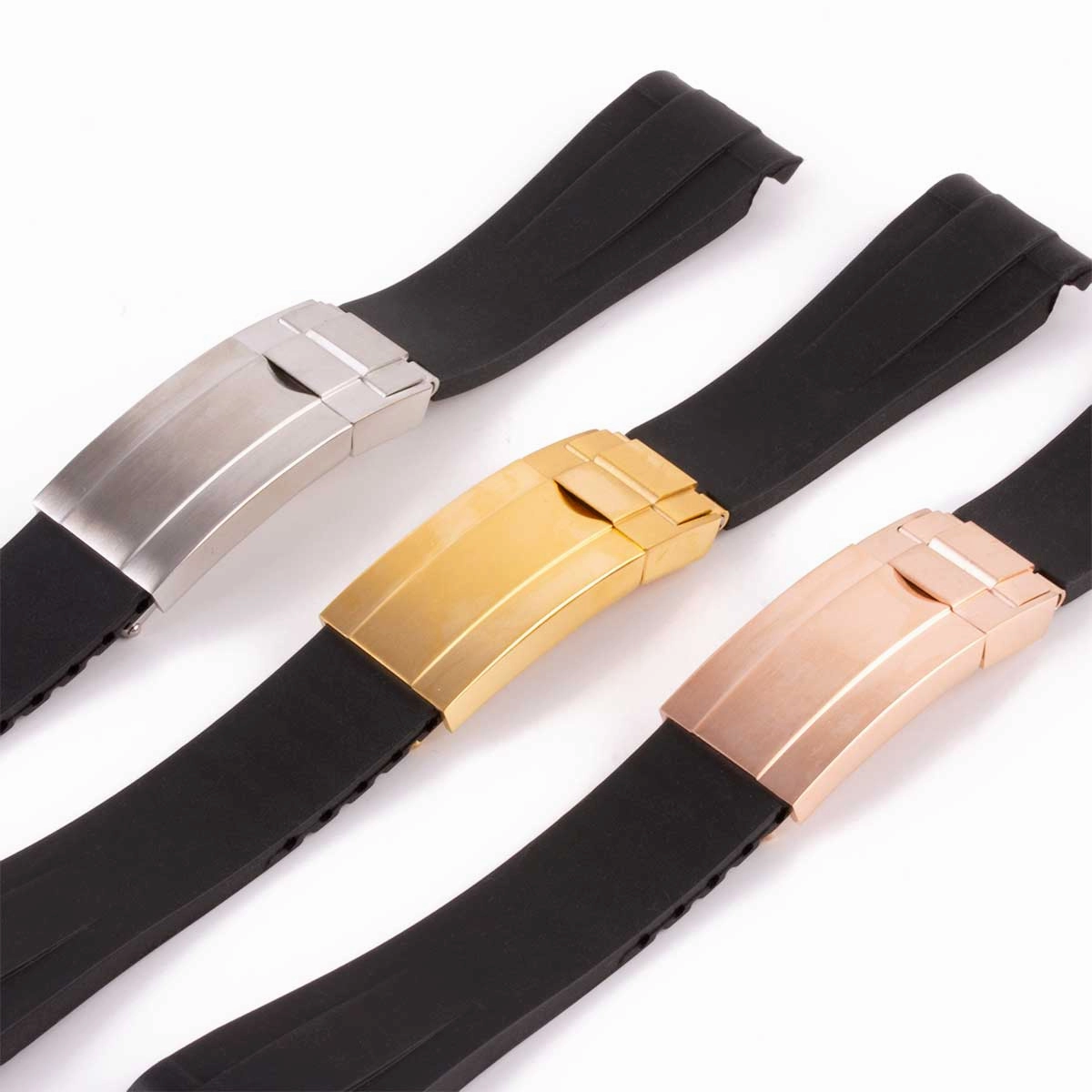 a??Rolex - Rubber integrated watch band in 20mm with generic clasp (black, brown, blue, green...)