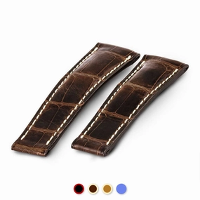 a??Rolex Cosmograph Daytona - Leather watch band - Alligator (black / red, blue jean, brown) Luxury watch bands Limited edition watch bands