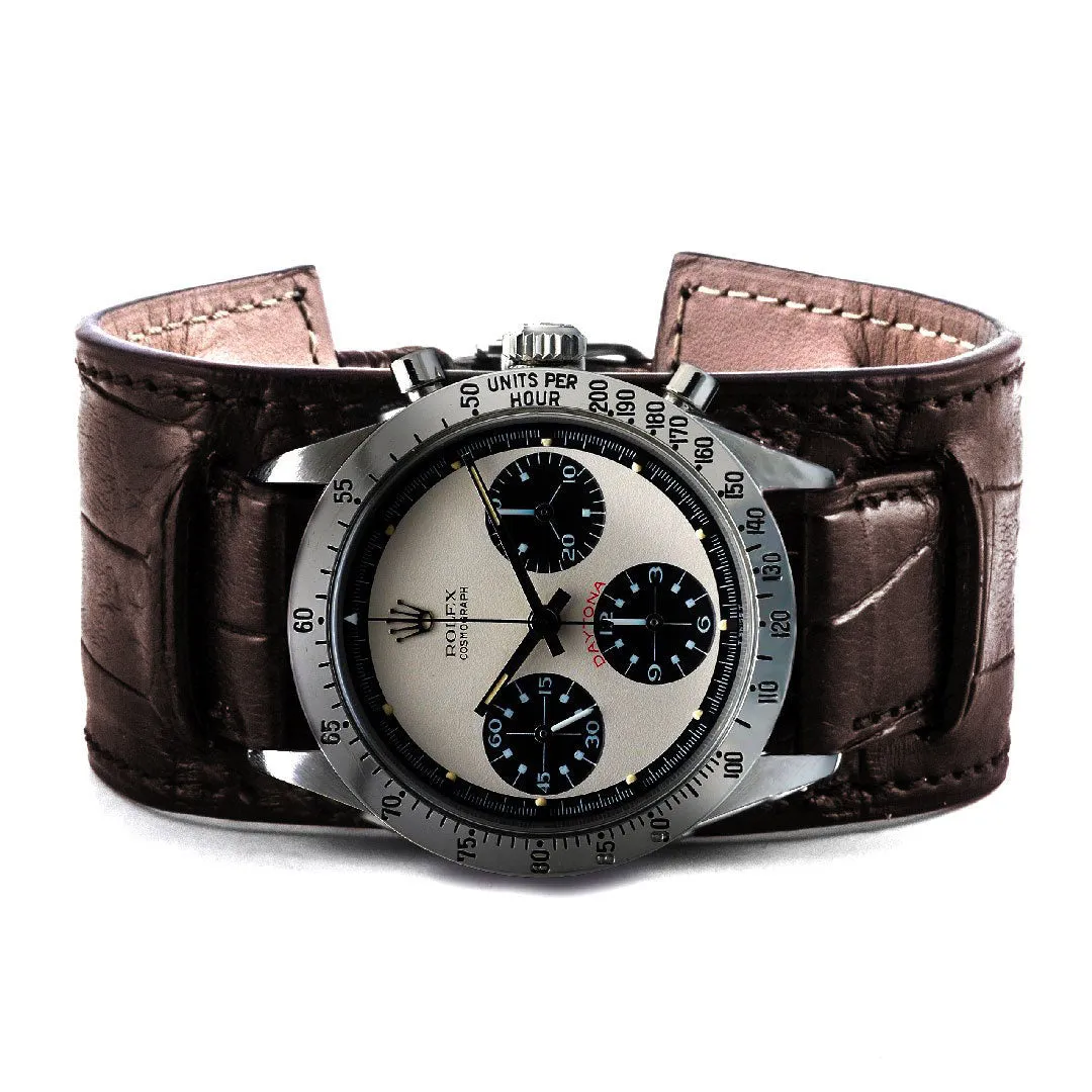 a??Bund vintage "Paul Newman" - Leather watch band - Alligator (black, brown, grey, blue)
