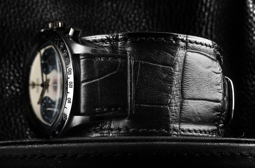 a??Bund vintage "Paul Newman" - Leather watch band - Alligator (black, brown, grey, blue)