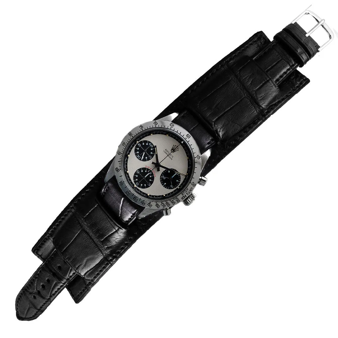 a??Bund vintage "Paul Newman" - Leather watch band - Alligator (black, brown, grey, blue)