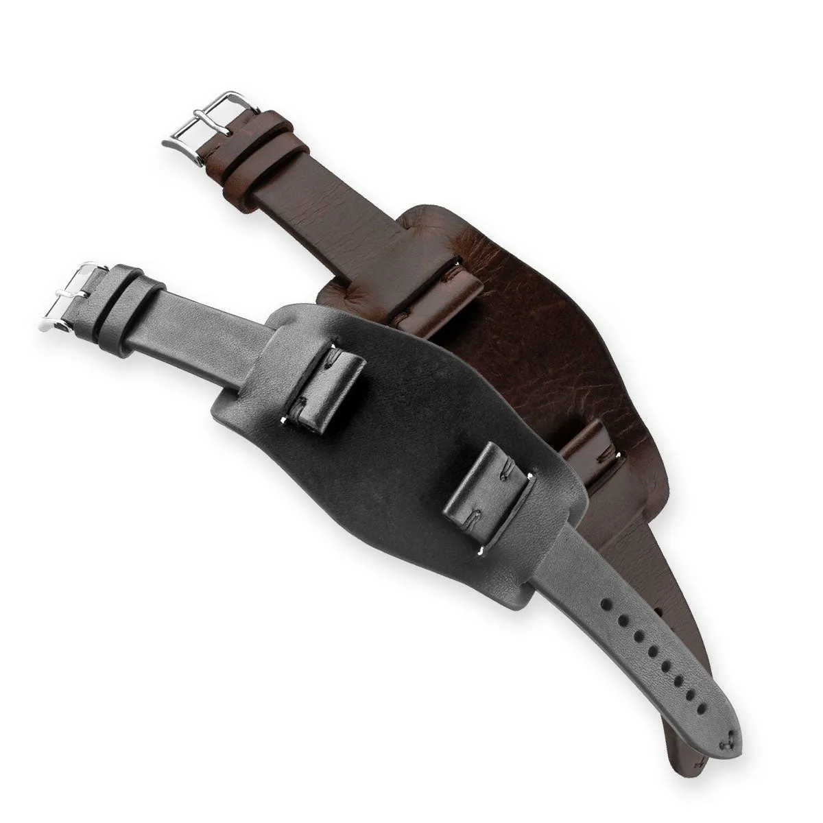 a??Bund vintage strap - Leather watch band - Calf (black, dark brown) Luxury watch bands Limited edition watch bands