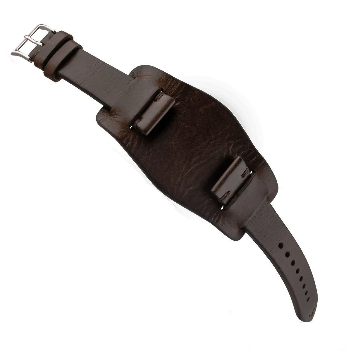 a??Bund vintage strap - Leather watch band - Calf (black, dark brown)