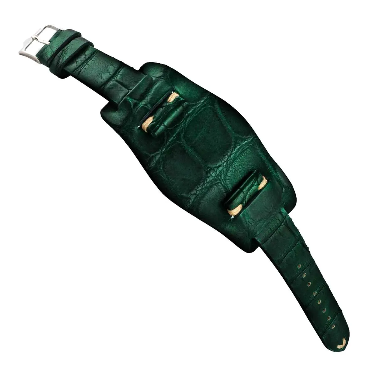 a??Bund vintage strap - Leather watch strap - Alligator (black, brown, green, kaki, purple)