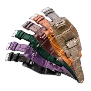 a??Bund vintage strap - Leather watch strap - Alligator (black, brown, green, kaki, purple) Luxury watch bands Limited edition watch bands