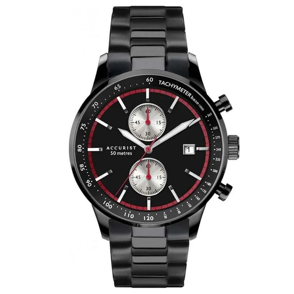 Accurist Chronograph Black Bracelet Mens Watch 7364 cheap digital watch best digital watch for men