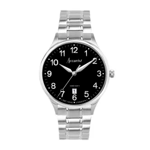 Accurist Classic Mens Watch 73002 Stainless Steel with Black Dial cheap digital watch best digital watch for men