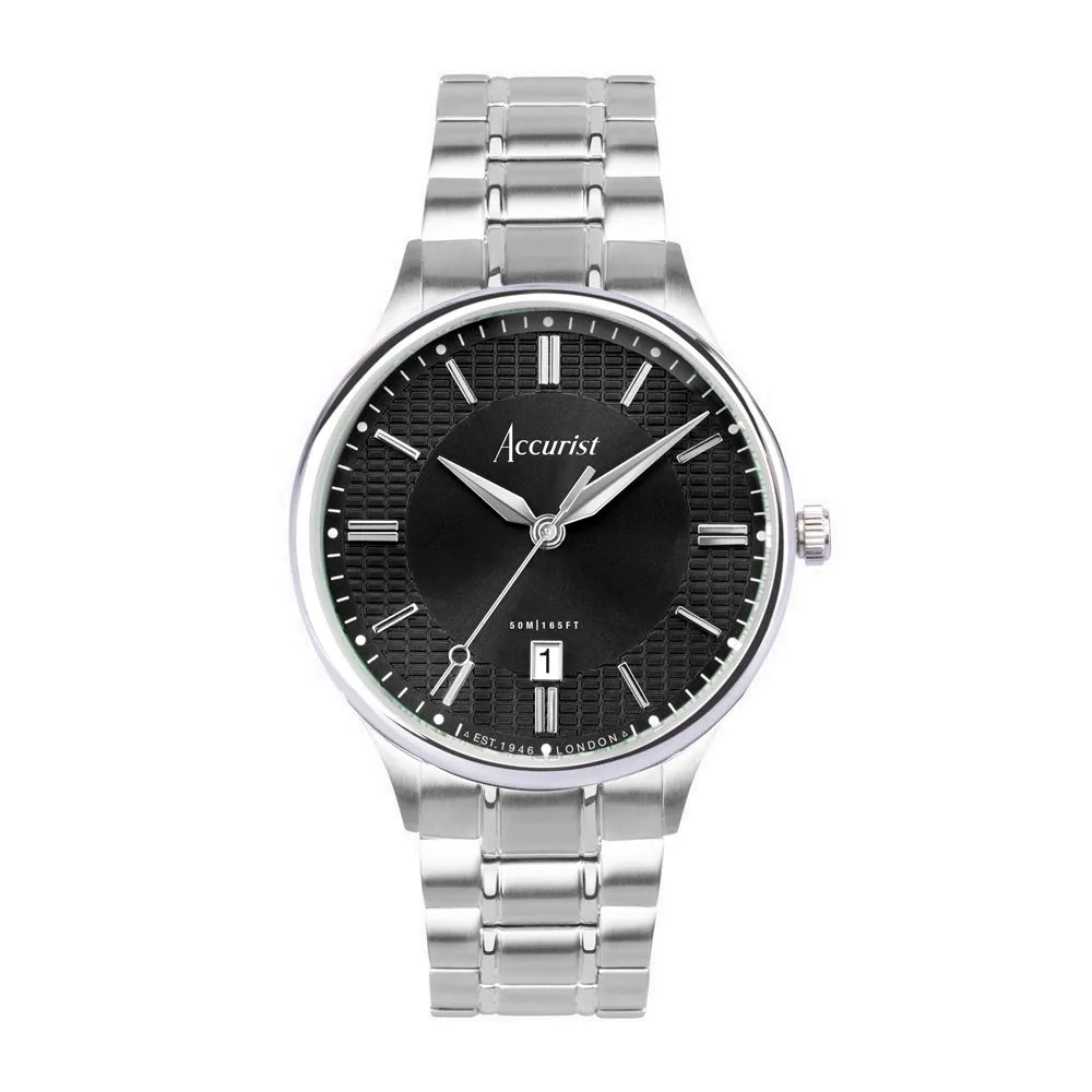 Accurist Classic Mens Watch 73006 Stainless Steel with Black Dial cheap digital watch best digital watch for men