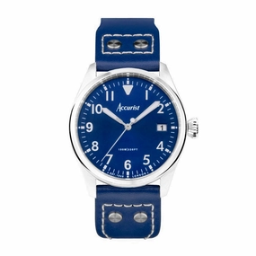 Accurist Aviation Mens Watch 76001 Blue Leather Strap with Blue Dial cheap digital watch best digital watch for men