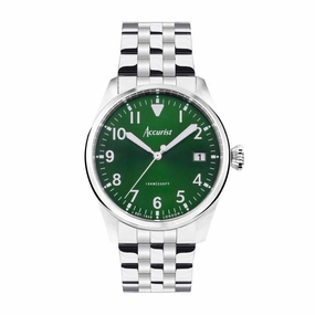 Accurist Aviation Mens Watch 76002 Stainless Steel with Green Dial cheap digital watch best digital watch for men
