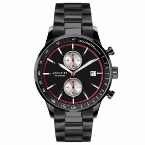 Accurist Chronograph Black Bracelet Mens Watch 7364 