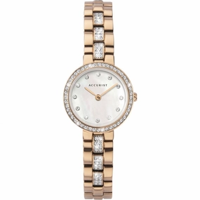 Accurist Rose Tone Crystal Set Ladies Watch 8310 