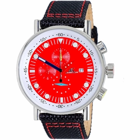 Adee Kaye Men's Watch - Cavalier Quartz Red and White Dial Black Strap | AK2267-40RD men's watches best men's watches under $500 affordable men's watches men watches classic