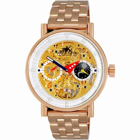 Adee Kaye Men's Watch - Galactic Skeleton Dial Rose Gold Bracelet | AK2266-40_RG 