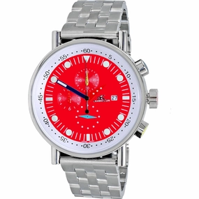 Adee Kaye Men's Watch - Mando-Mb Quartz Red and Purple Dial Bracelet | AK2268-40RD 