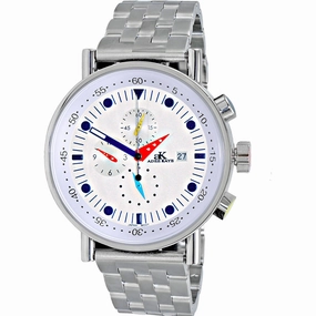 Adee Kaye Men's Watch - Mando-Mb Quartz White and Purple Dial Bracelet | AK2268-30SV 