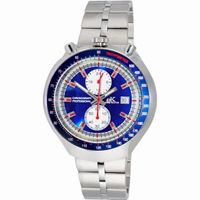 Adee Kaye Men's Watch - Muscle Quartz Blue and White Dial Bracelet | AK5662-MBU 