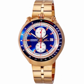 Adee Kaye Men's Watch - Muscle Quartz Blue and White Dial Bracelet | AK5662-MRGBU 