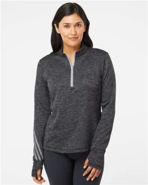 Adidas A285 Women's Brushed Terry Heathered Quarter-Zip Pullover
