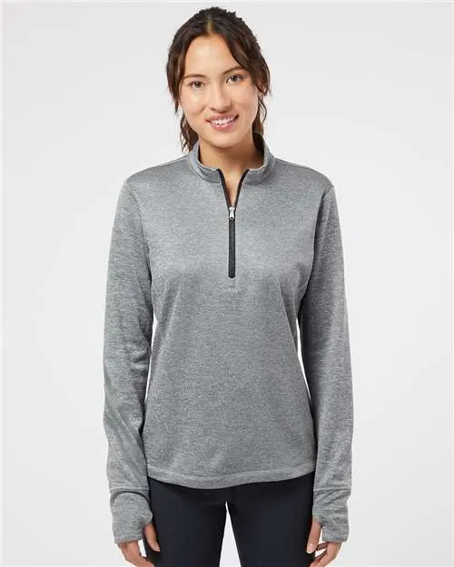 Adidas A285 Women's Brushed Terry Heathered Quarter-Zip Pullover