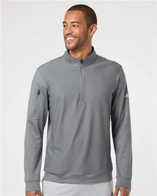 Adidas A295 Performance Textured Quarter-Zip Pullover