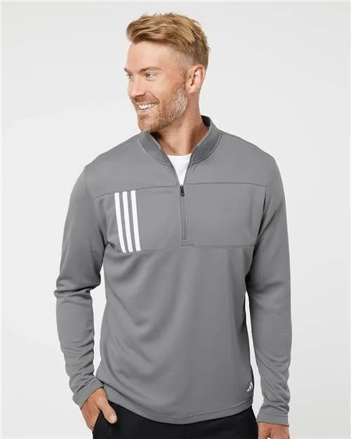 Adidas A482 3-Stripes Double Knit Quarter-Zip Pullover
