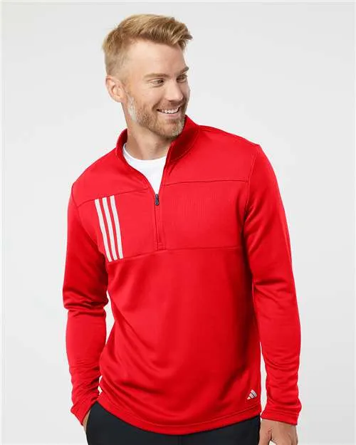 Adidas A482 3-Stripes Double Knit Quarter-Zip Pullover