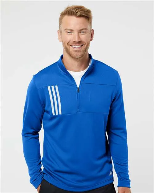 Adidas A482 3-Stripes Double Knit Quarter-Zip Pullover