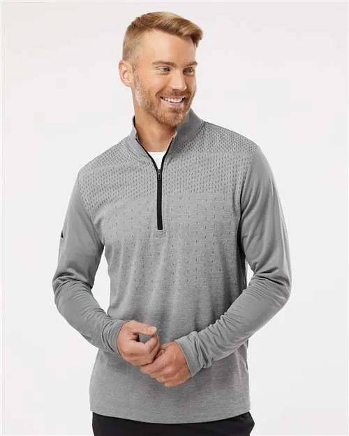 Adidas A522 Heather Block Print Quarter-Zip Pullover