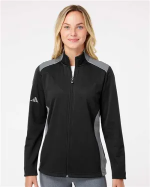 Adidas A529 Women's Textured Mixed Media Full-Zip Jacket