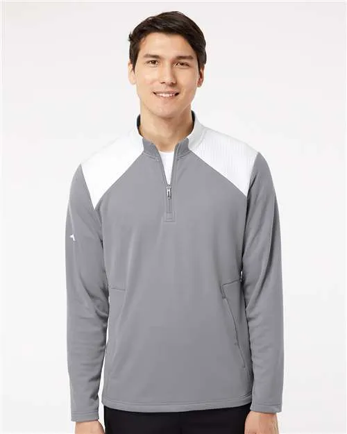 Adidas A532 Textured Mixed Media Quarter-Zip Pullover