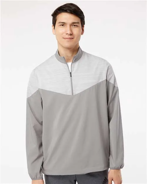 Adidas A546 Heather Chevron Quarter-Zip Windshirt