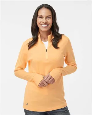 Adidas A555 Women's 3-Stripes Quarter-Zip Sweater