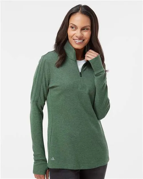 Adidas A555 Women's 3-Stripes Quarter-Zip Sweater