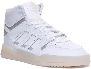 Adidas Drop Step Leather High Top Trainers In Whitsilver For Men Shoes Adidas