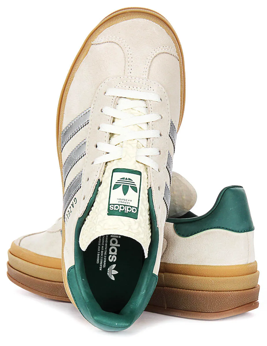 Adidas Gazelle Bold In Off White Silver For Women Shoes Adidas