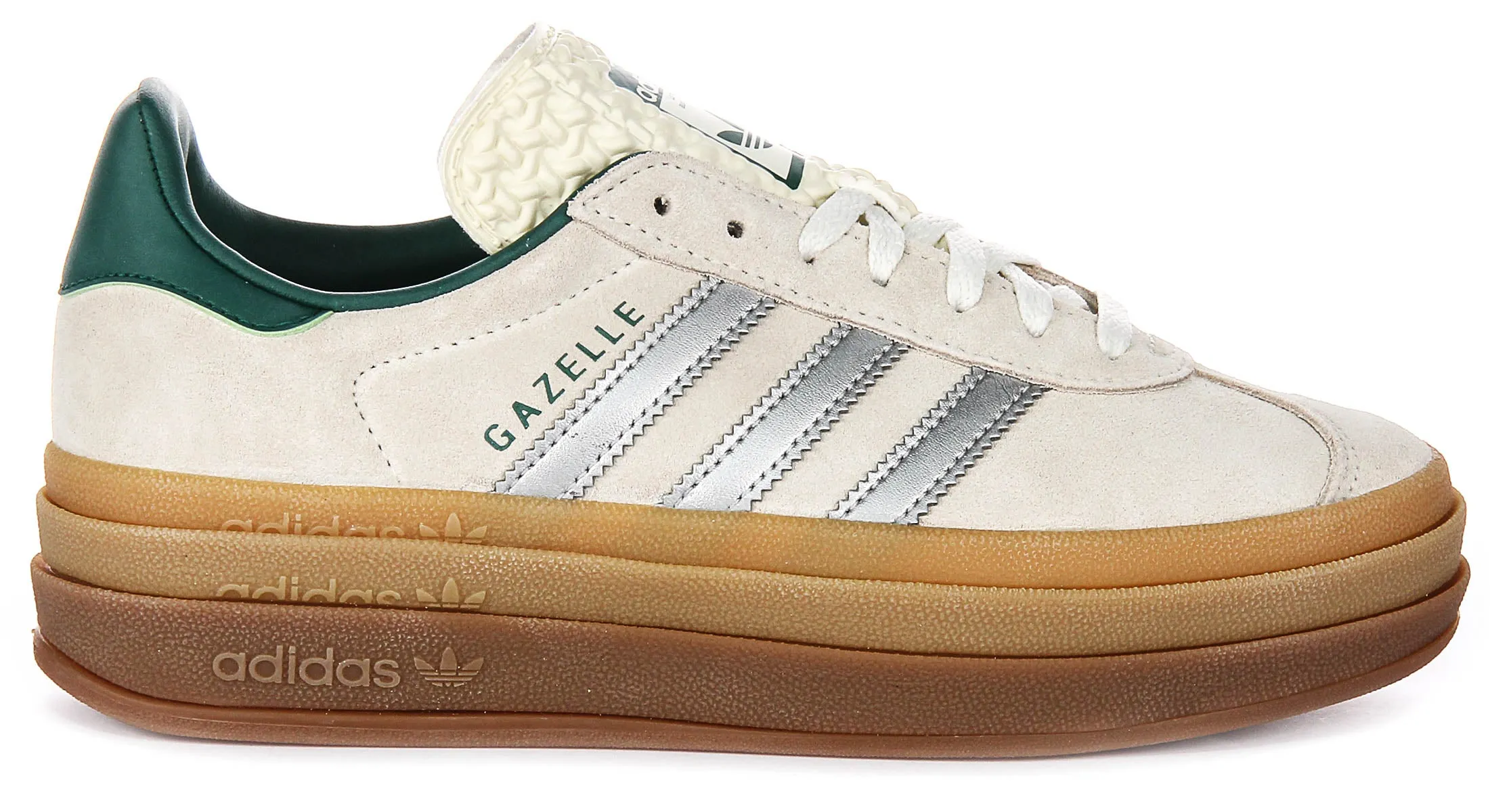 Adidas Gazelle Bold In Off White Silver For Women Shoes Adidas
