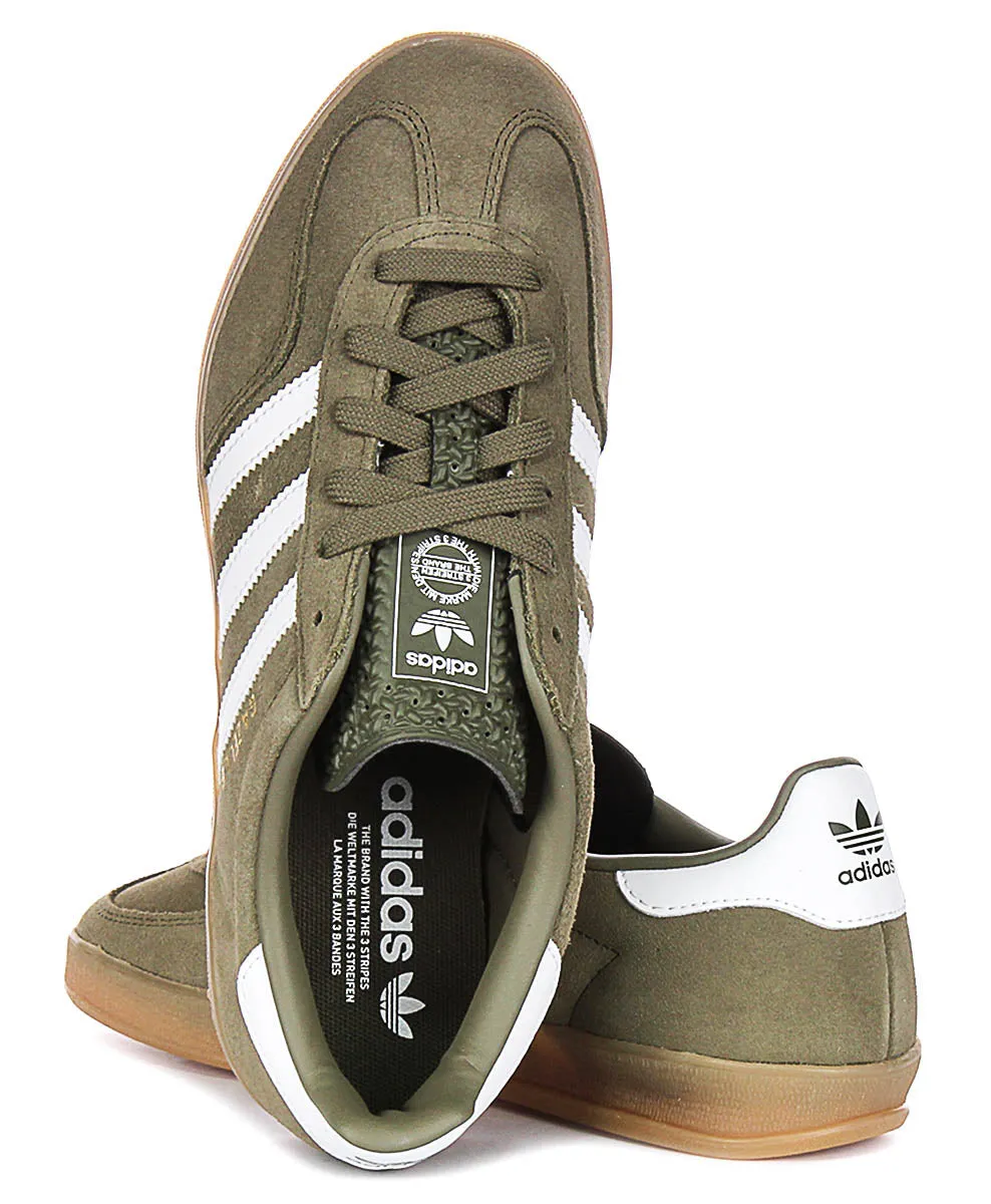 Adidas Gazelle Indoor In Olive White Shoes Adidas