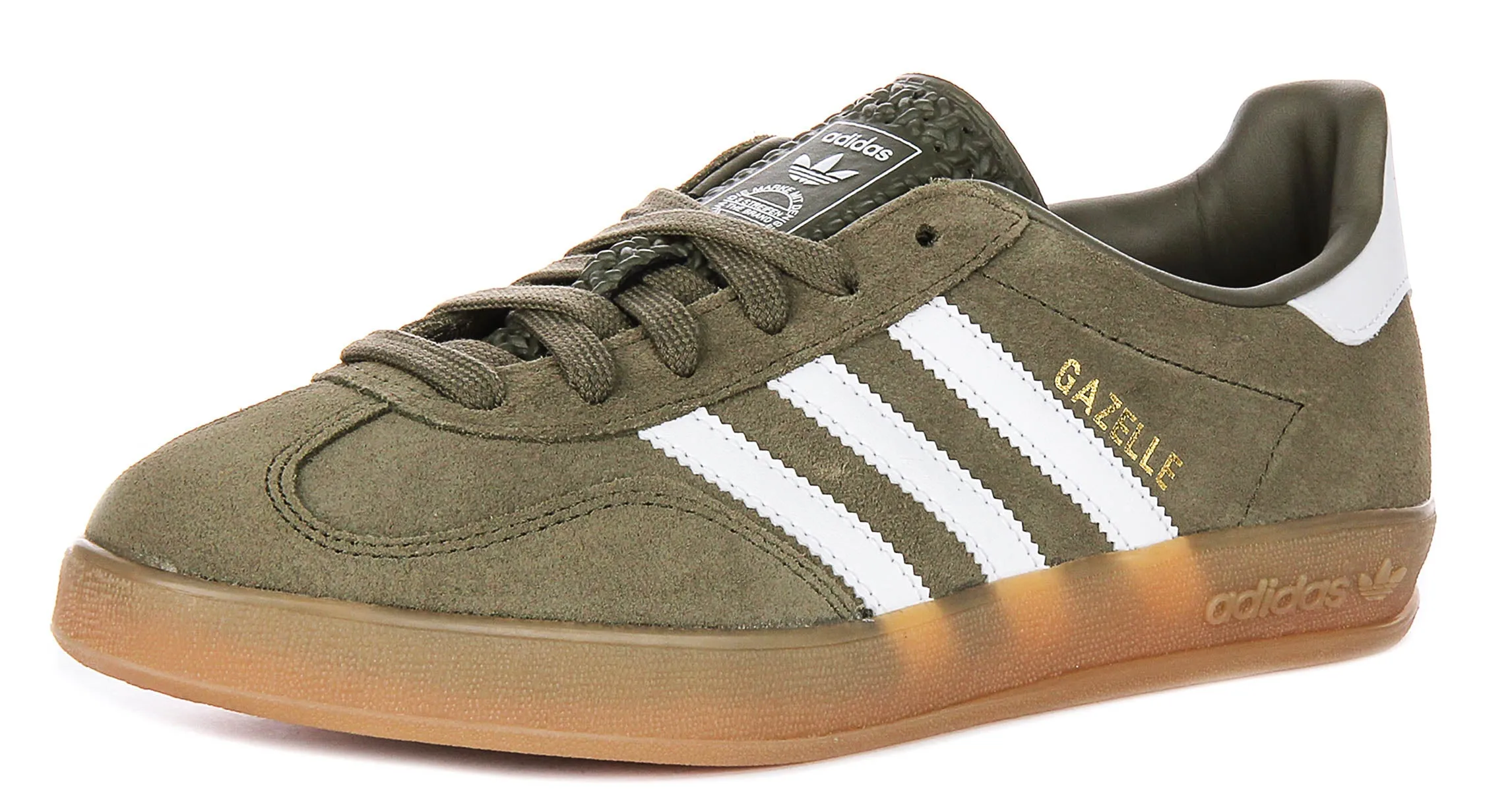 Adidas Gazelle Indoor In Olive White Shoes Adidas