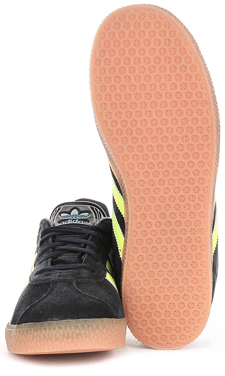 Adidas Gazelle J In Navy Yellow For Youth Shoes Adidas