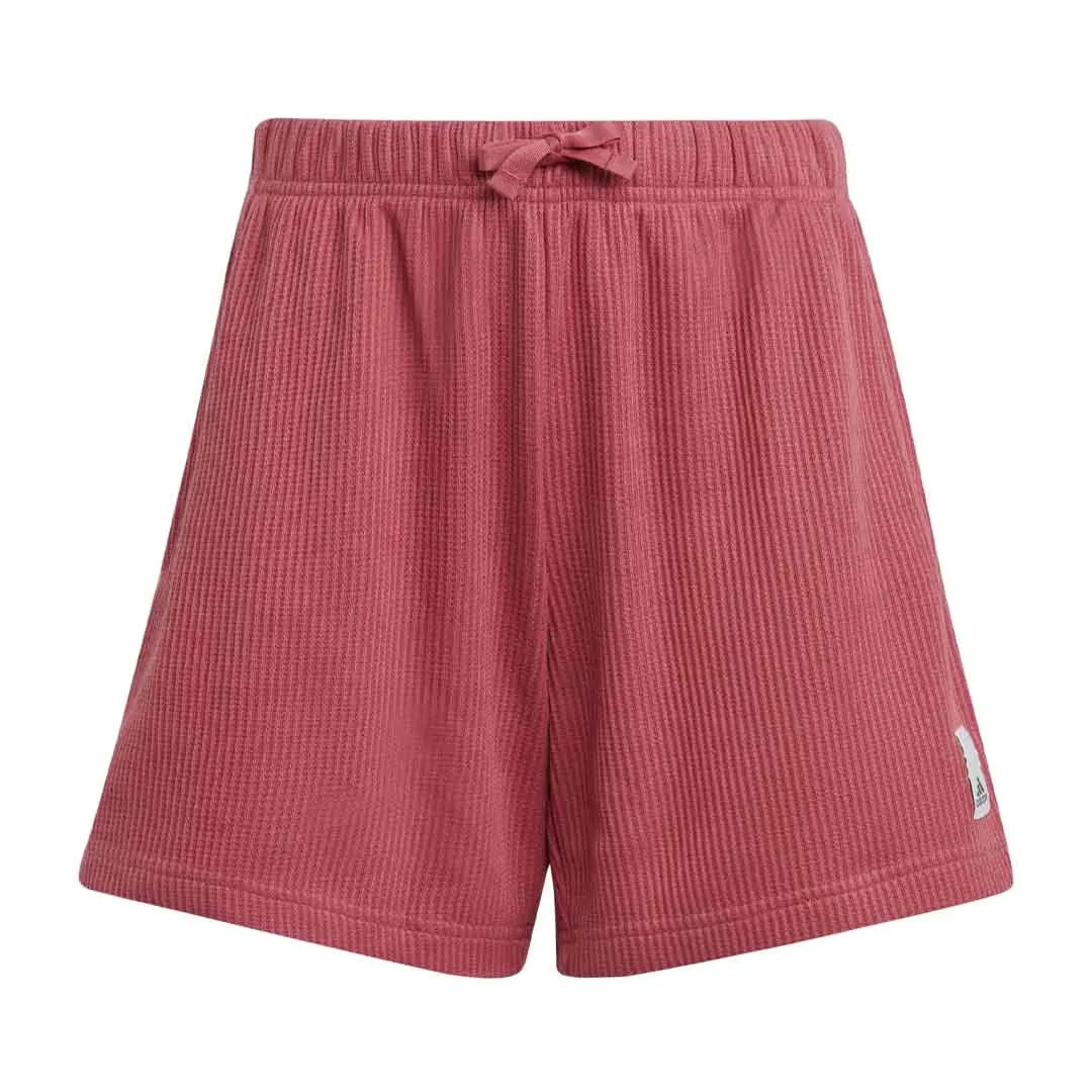 adidas - Girls' (Junior) Lounge Waffle Knit Loose Shorts (HR5845)