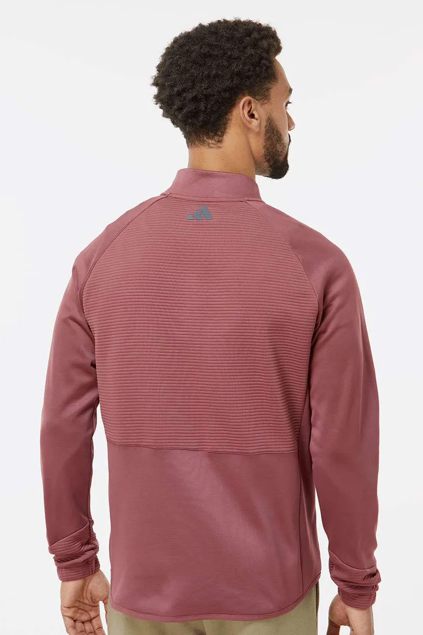 Adidas Mens 1/4 Zip Sweatshirt - Quiet Crimson Red