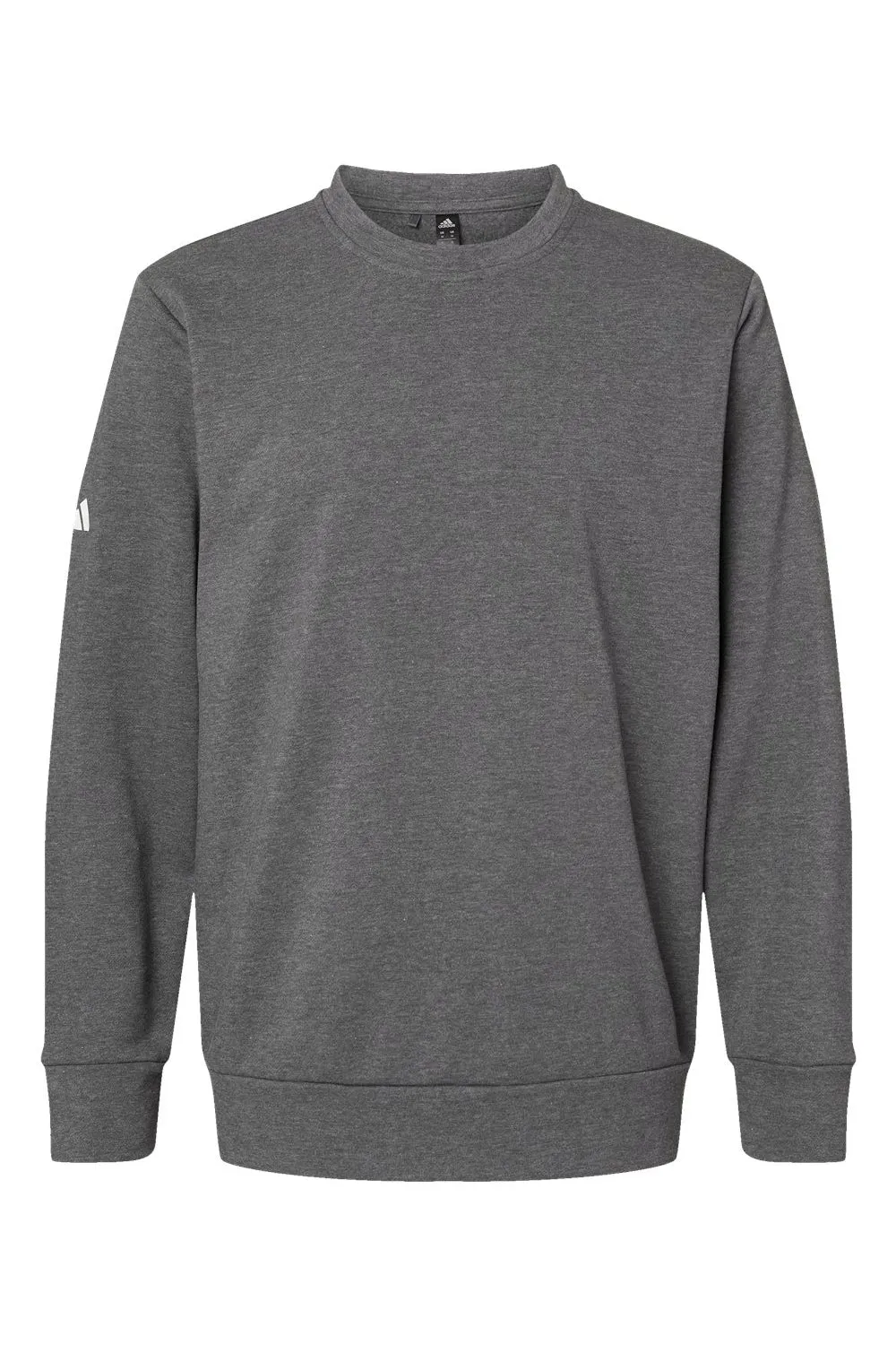 Adidas Mens Fleece Crewneck Sweatshirt - Heather Dark Grey - Closeout