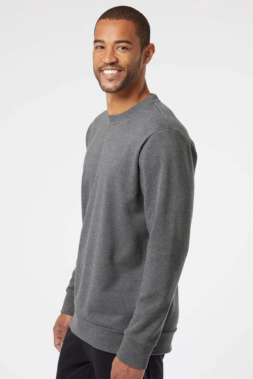 Adidas Mens Fleece Crewneck Sweatshirt - Heather Dark Grey - Closeout